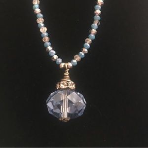Blue & Silver Beaded Necklace